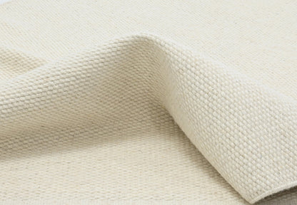 Tira Hand Woven Cream Woollen Dhurrie