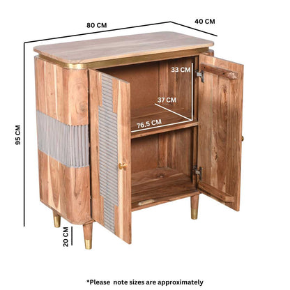 Metz Acacia Wood 2 Doors Sideboard