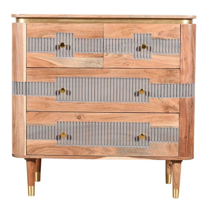 Metz Acacia Wood 4 Drawers Chest