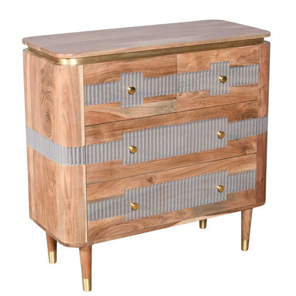 Metz Acacia Wood 4 Drawers Chest