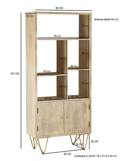 Rook Large Bookcase Two Door