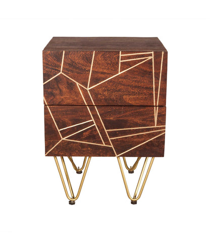 Jai Gold Two Drawer Side Table