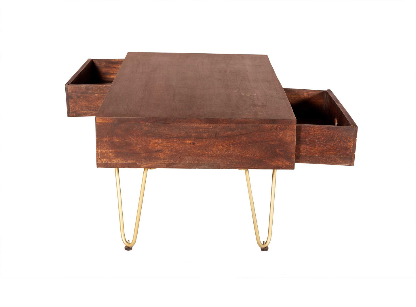 Jai Solid Mango Wood Rectangular Coffee Table with Drawer