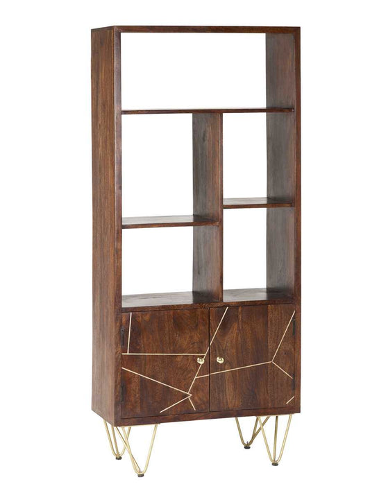 Jai Solid Mango Wood Large Bookcase 2 Door