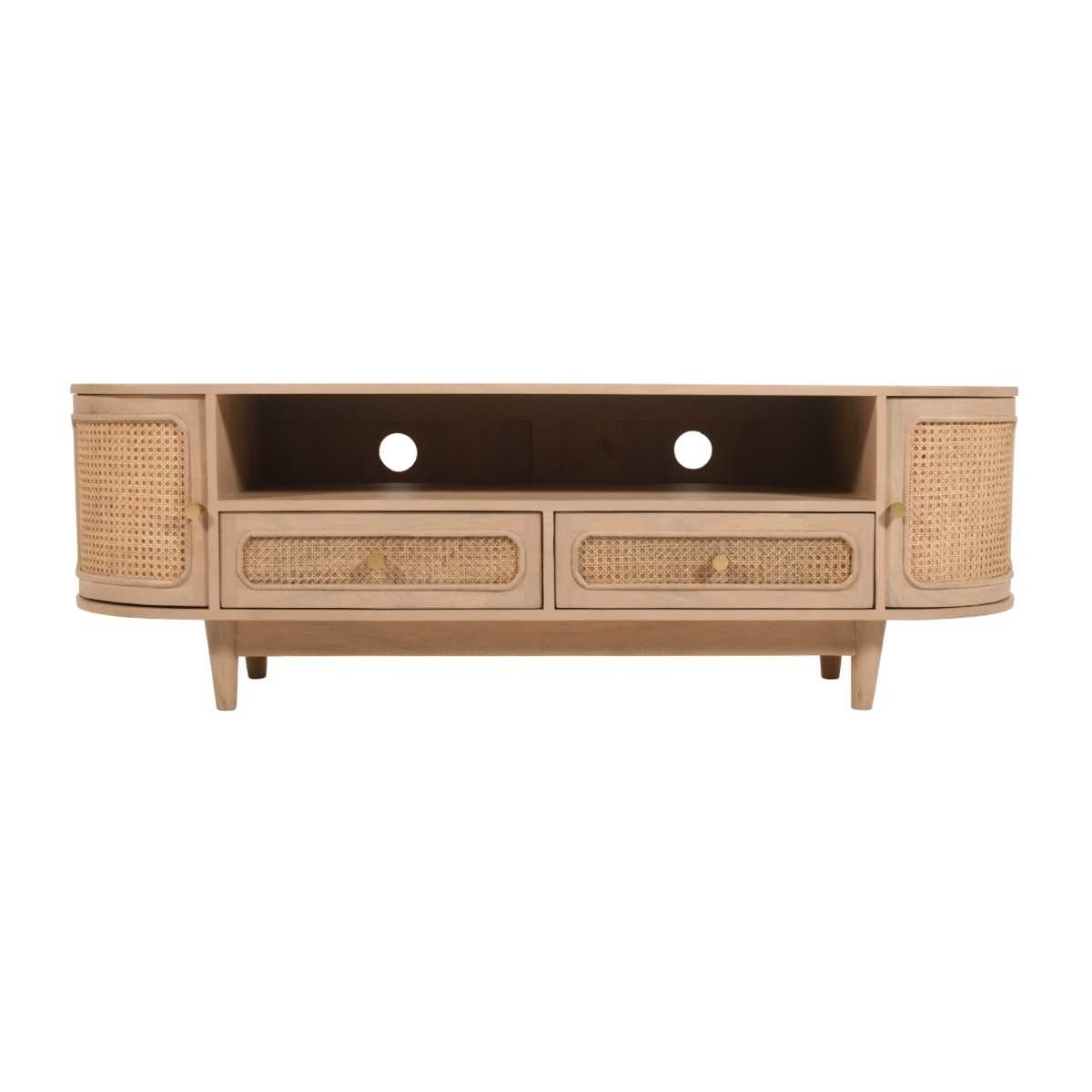 Emiko Cane & Mango Wood 2 Drawers TV Cabinet