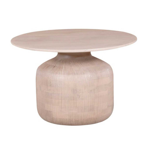 Emiko Cane & Mango Wood Round Coffee Table