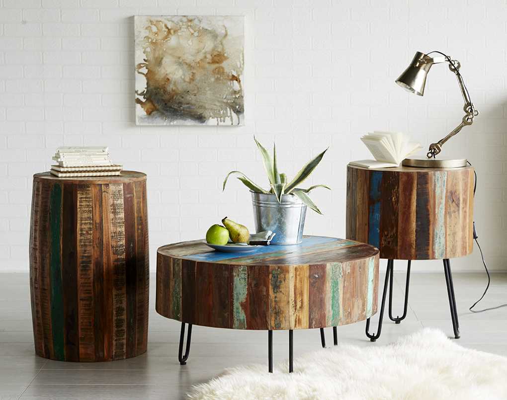 Coastal Drum Side Table