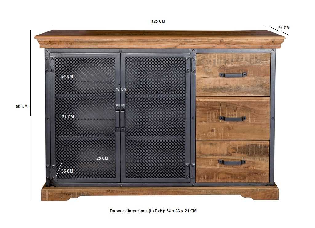 Apperley Industrial Large Sideboard