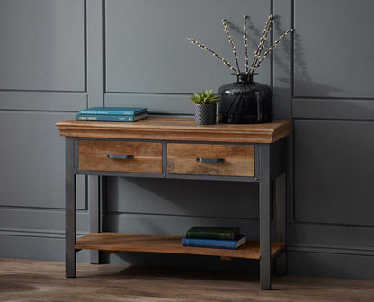 Apperley Industrial Two Drawer Console Table