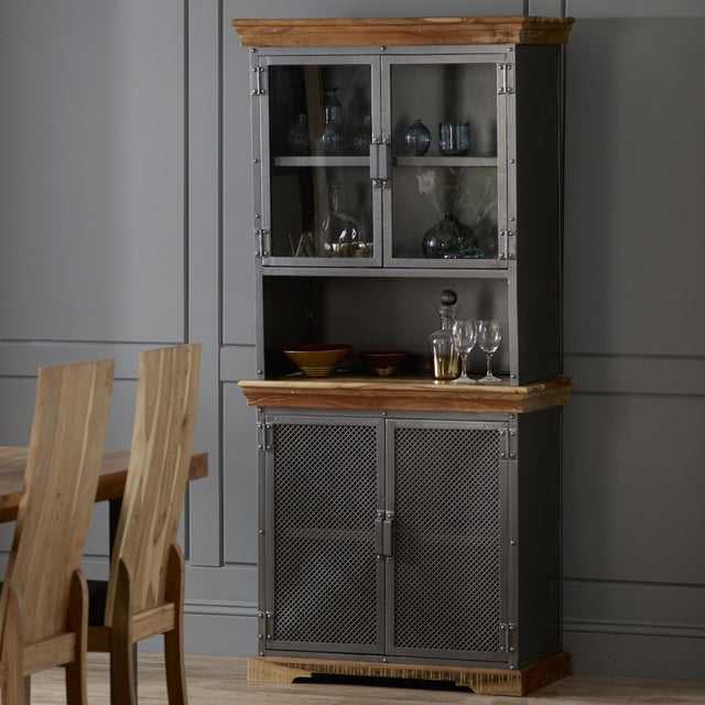 Metropolis Industrial Sideboard And Hutch Set