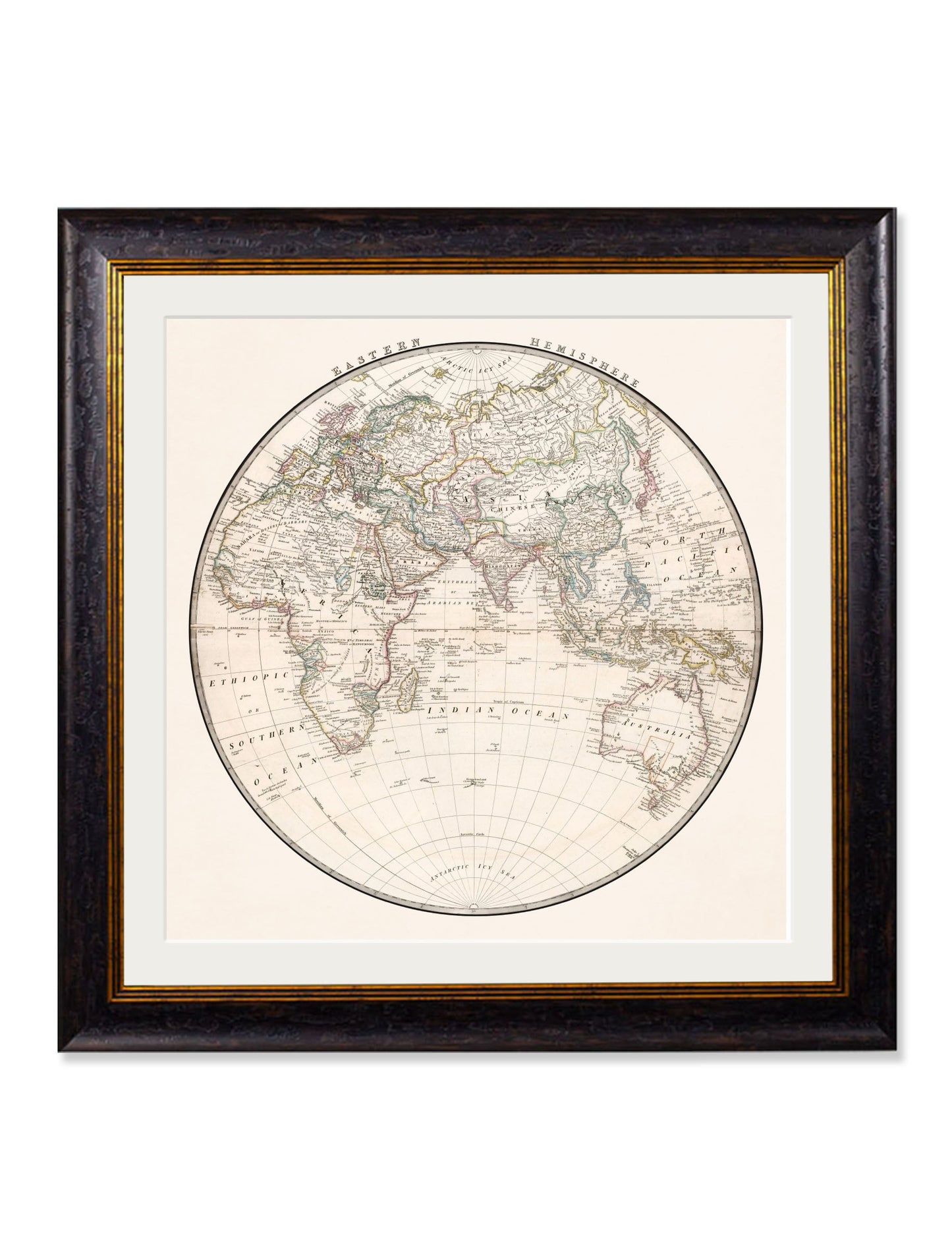 c.1838 World Map Hemispheres