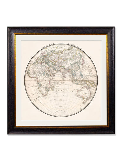 c.1838 World Map Hemispheres