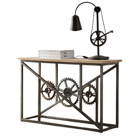 Banner Console Table with Wheels