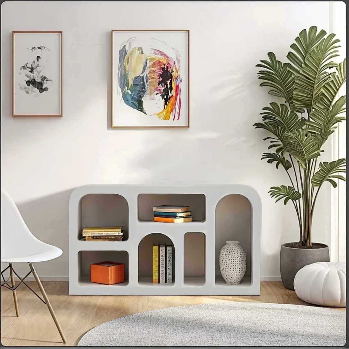 Geo Geometric Medium Sideboard Display Cabinet Bookshelf