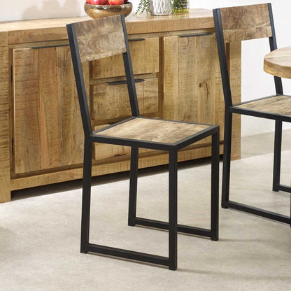 Ironbridge Industrial Metal & Wood Dining Chair (Sold in Pairs)