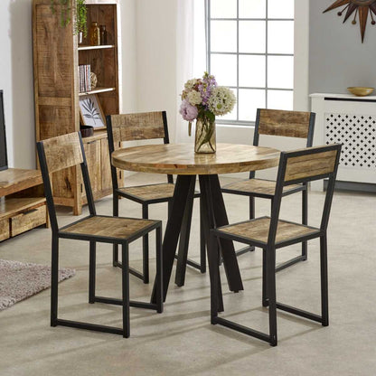 Ironbridge Industrial Metal & Wood Dining Chair (Sold in Pairs)