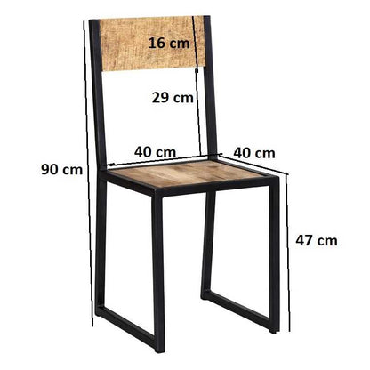 Ironbridge Industrial Metal & Wood Dining Chair (Sold in Pairs)