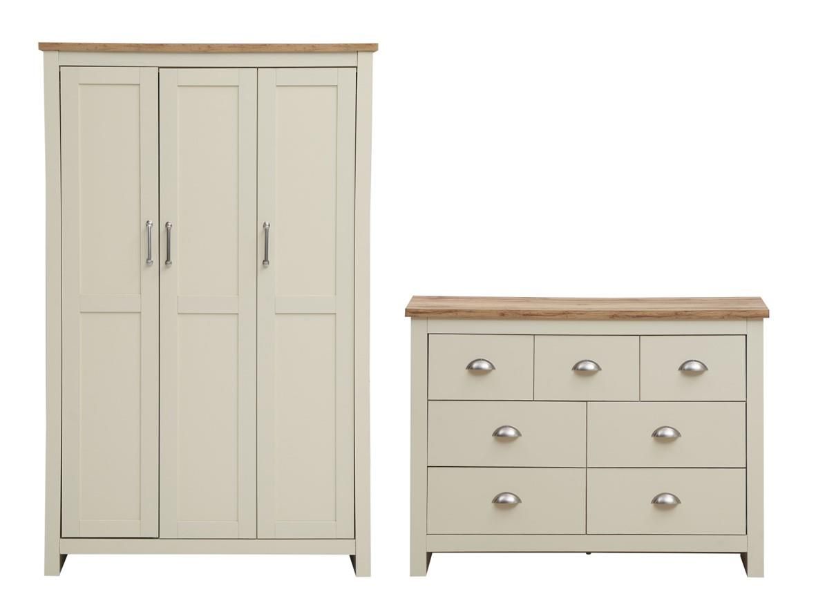 Lisbon 2 Piece Set 3 Door Wardrobe 3+4 Chest