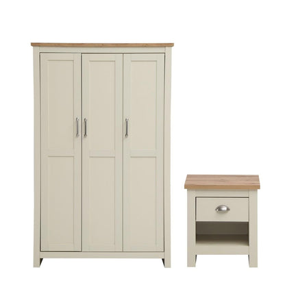 Lisbon 2 Piece Set 3 Door Wardrobe 1 Drw Bedside