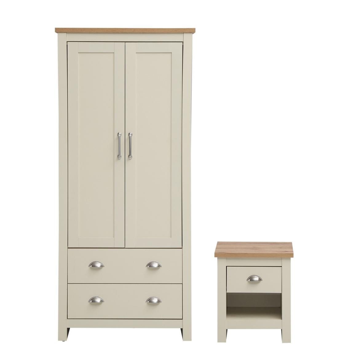 Lisbon 2 Piece Set 2 Door Wardrobe 1 Drw Bedside