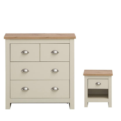 Lisbon 2 Piece Set 2+2 Chest 1 Drw Bedside