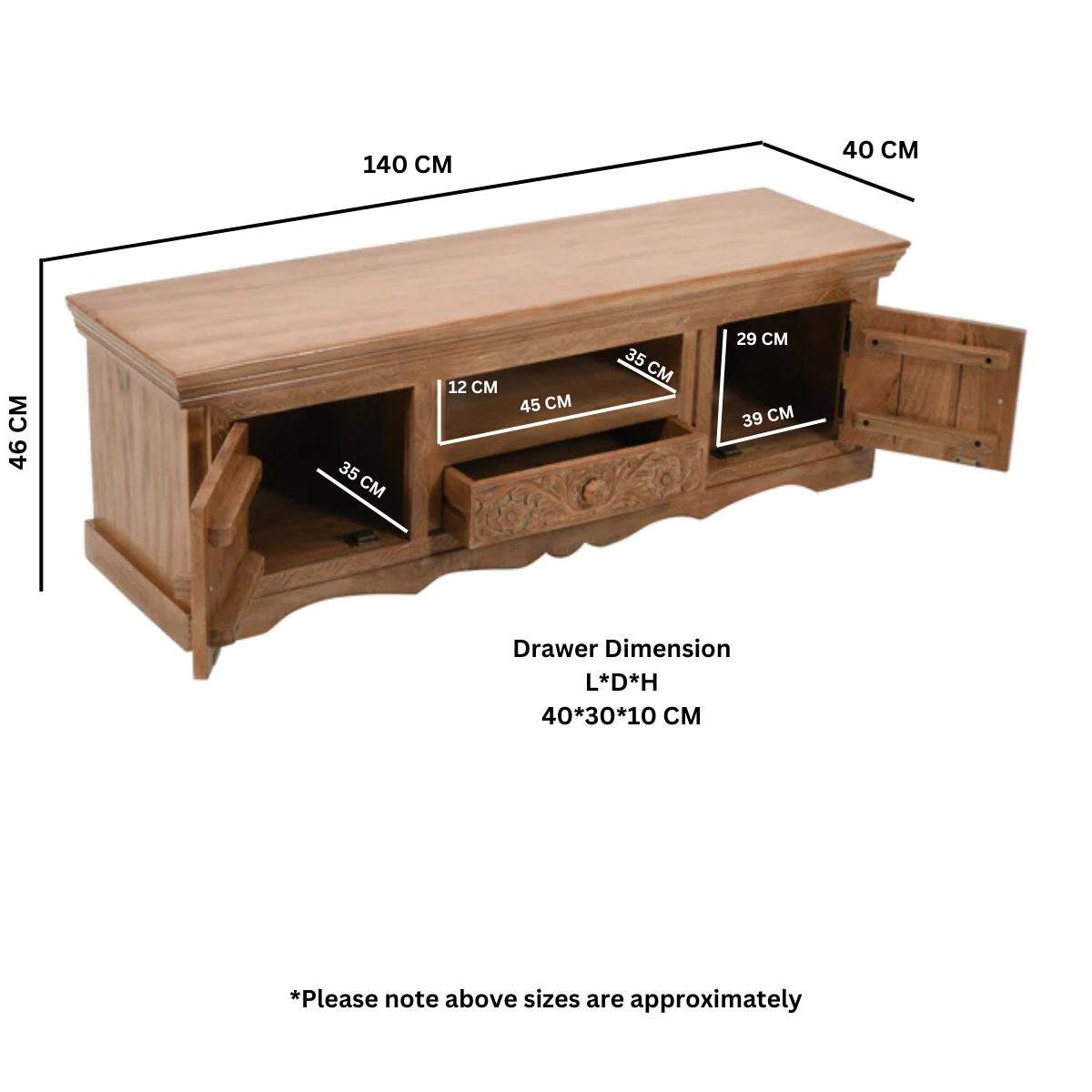 Artwork Mango Wood Tv Cabinet