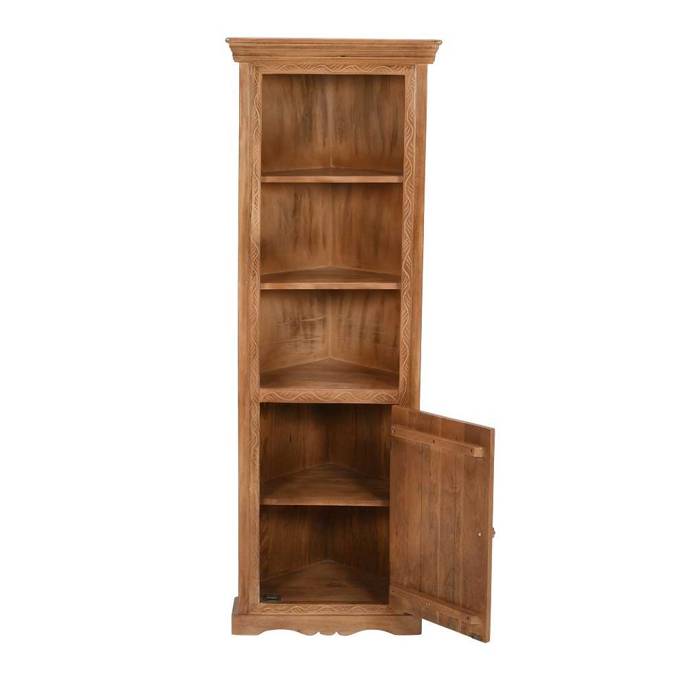 Artwork Mango Wood Corner Bookcase