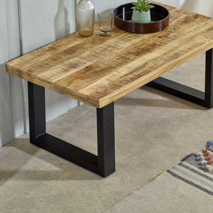 Brushwood Solid Wood & Metal Coffee Table