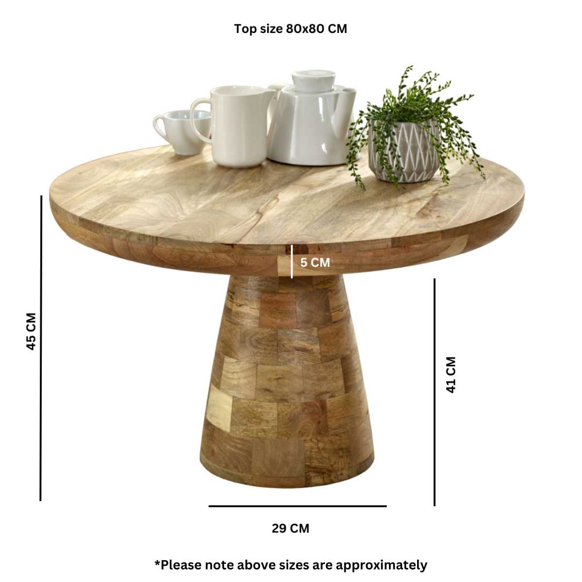 Brushwood Solid Wood Coffee Table Mushroom Style