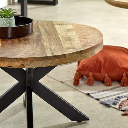 Brushwood Solid Wood Coffee Table With Metal Spider Legs