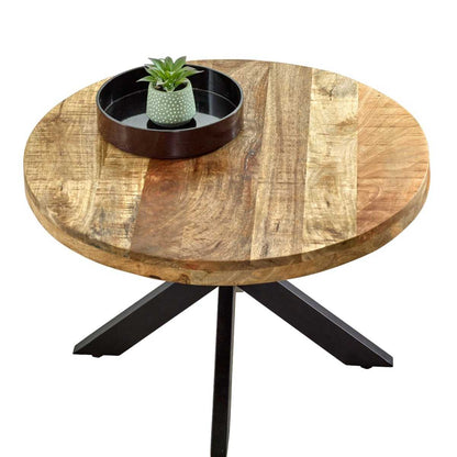 Brushwood Solid Wood Coffee Table With Metal Spider Legs