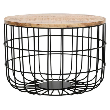 Brushwood Solid Wood & Metal Wire Coffee Table