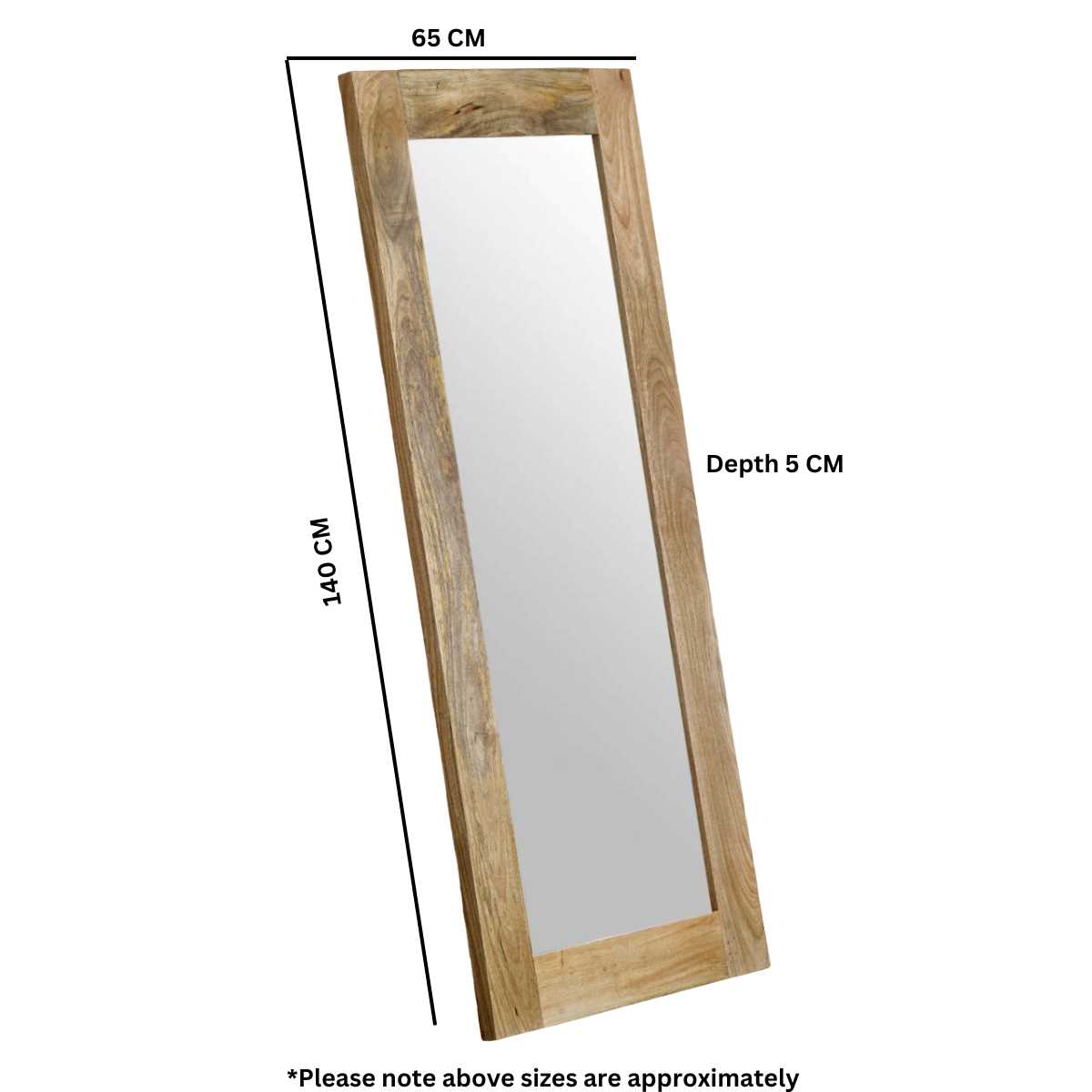 Brushwood Solid Wood Frame Mirror Extra Long