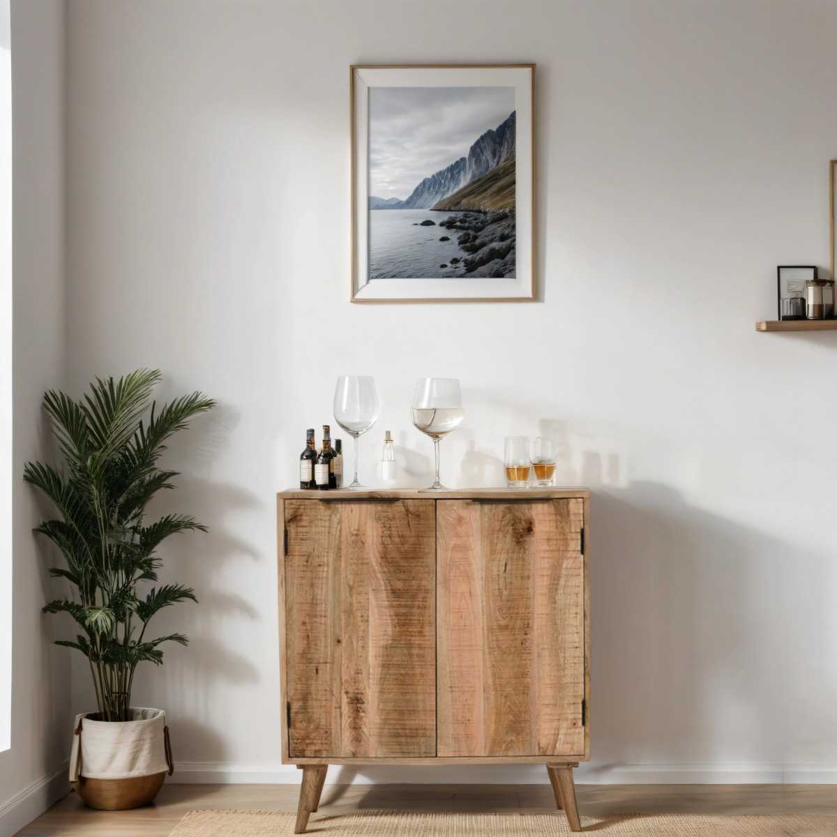 Brushwood Solid Wood Drinks Cabinet Sideboard