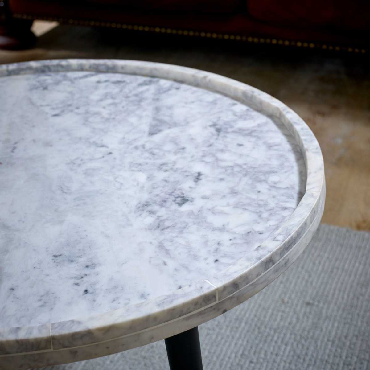 Loriini Coffee Table With Marble Top And Metal Legs