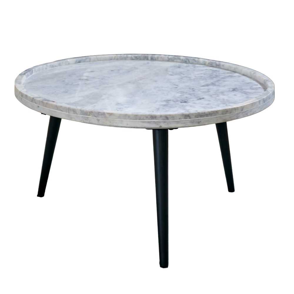 Loriini Coffee Table With Marble Top And Metal Legs