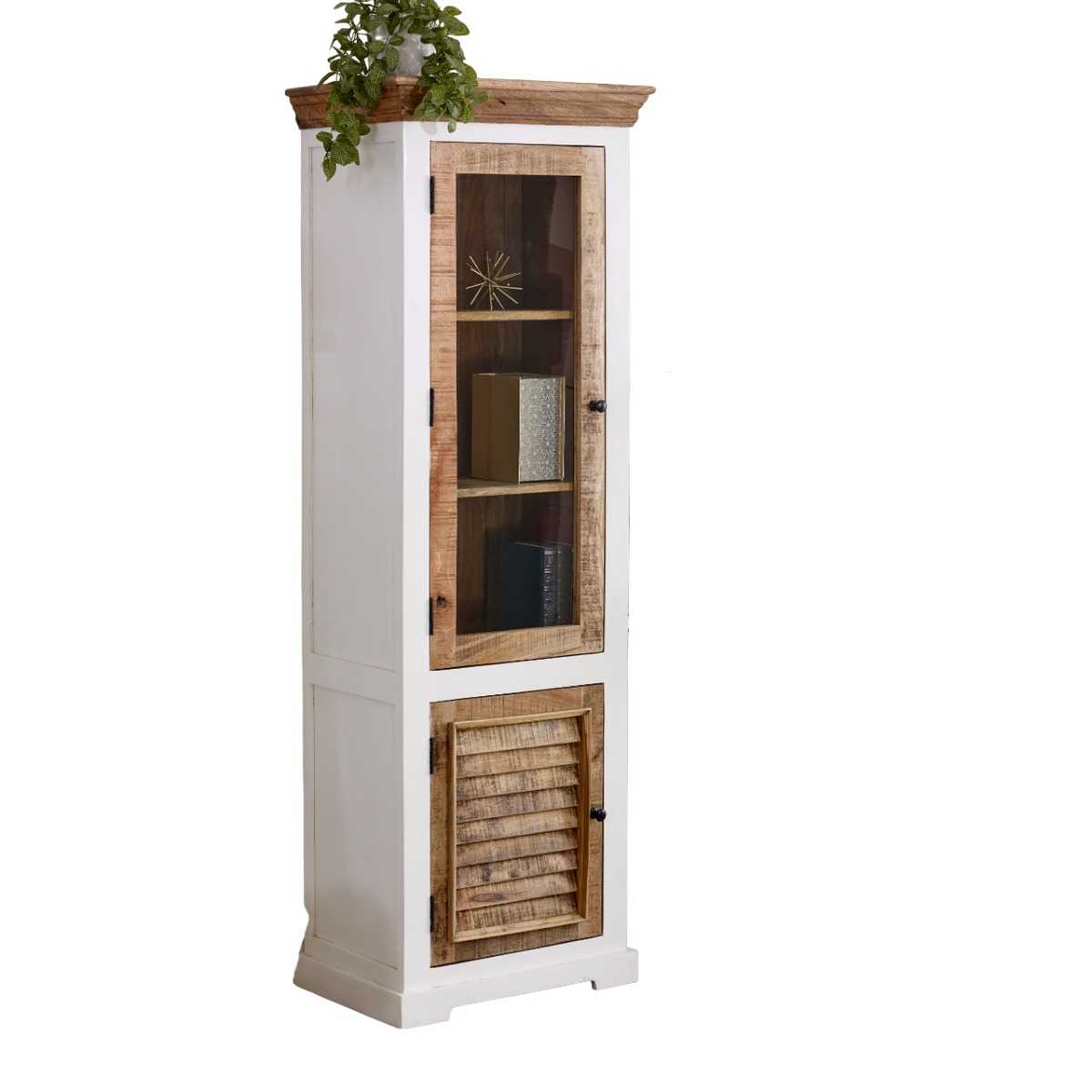 Alfie Wood Bookcase/Display Cabinet - 3 Shelves & 1 Door