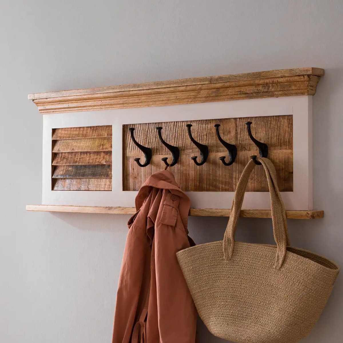 Alfie Wood Shoe Rack & Hanger Wall Hook Set