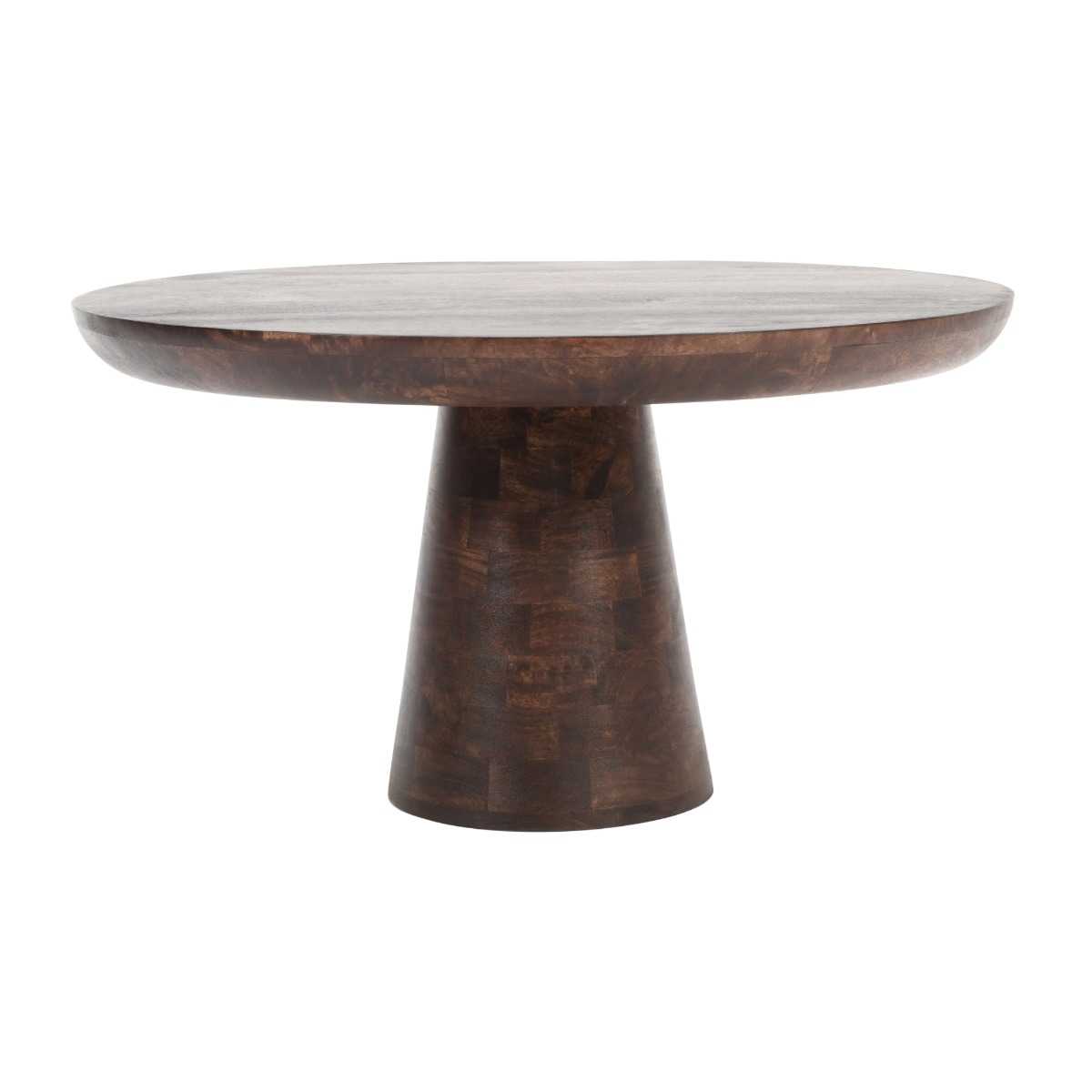 Lincoln Solid Dark Mango Wood Round Coffee Table