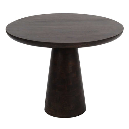 Lincoln Solid Dark Mango Wood Round Dining Table