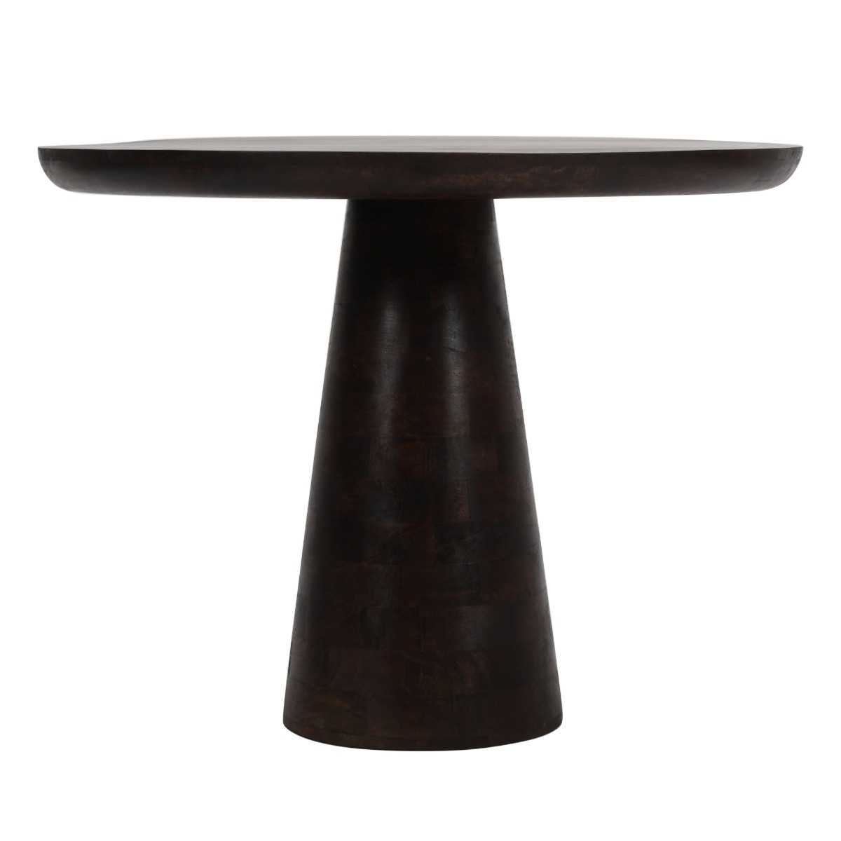 Lincoln Solid Dark Mango Wood Round Dining Table