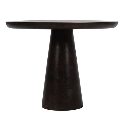 Lincoln Solid Dark Mango Wood Round Dining Table