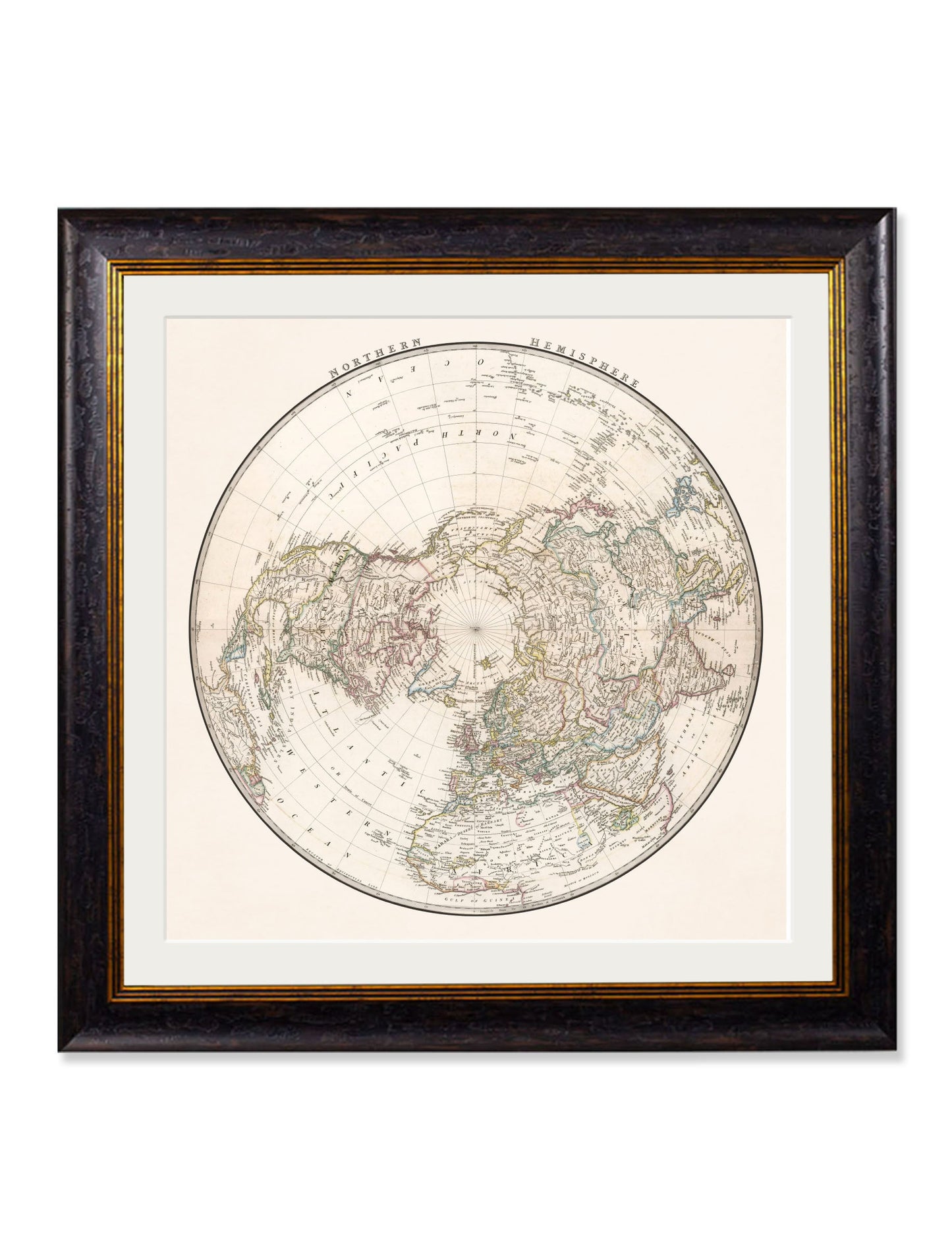 c.1838 World Map Hemispheres