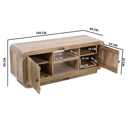 Sibley Carved Mango Wood 2 Doors TV Cabinet