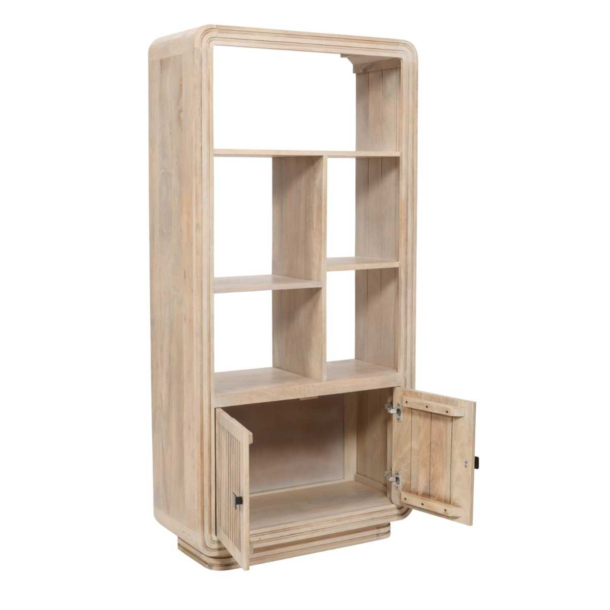 Sibley Carved Mango Wood Bookcase