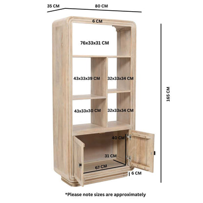 Sibley Carved Mango Wood Bookcase