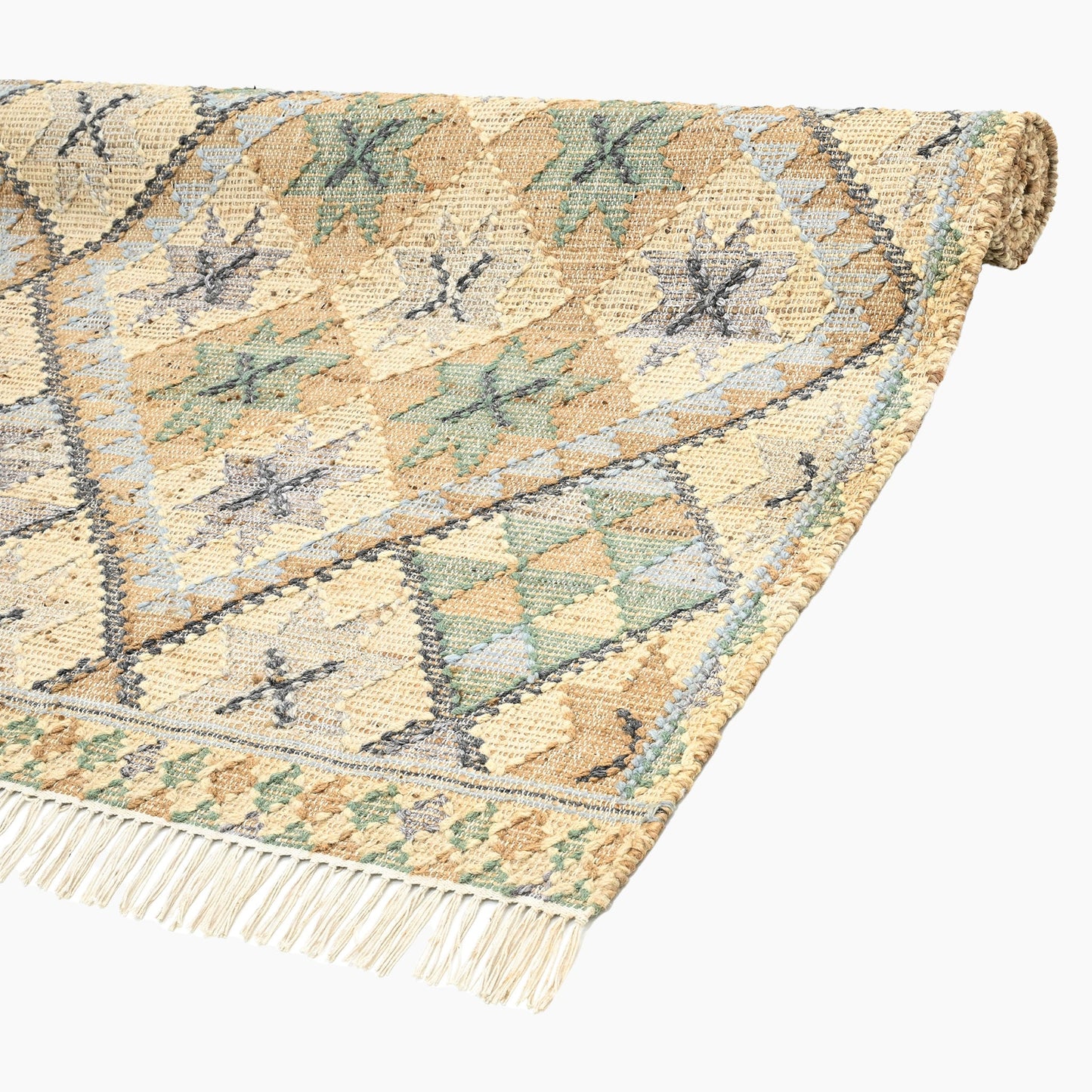 Ocean Hand Woven Jute Kilim