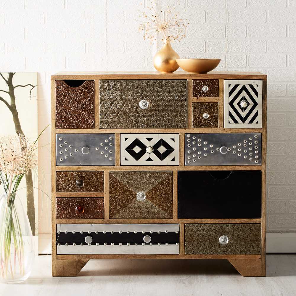 Patchwork 14 Drawer Chest