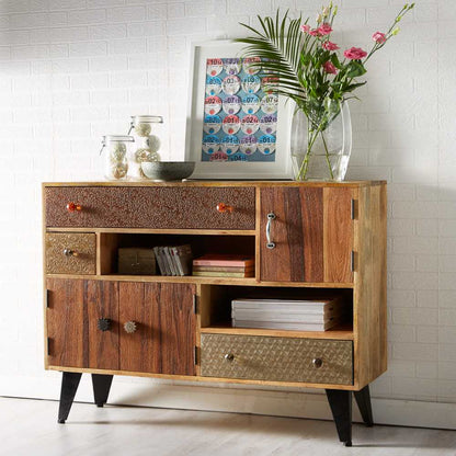 Patchwork Large Sideboard 3 door 3 draw 2 opens