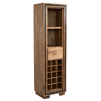 Rushden Sheesham Wood Wine Bookcase